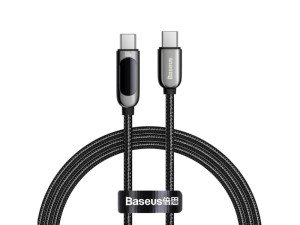 کابل فست شارژ دو سر تایپ سی بیسوس مدل Display Fast Charging Data Cable 1m CATSK-B01 100w دارای قطع کن خودکار