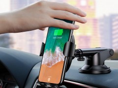 پایه نگهدارنده و شارژر وایرلس بیسوس  مدل Osculum Type Wireless Charger Gravity Car Mount