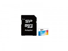 کارت حافظه 8 گیگابایت  microSDHC سیلیکون پاور کلاس 10 استاندارد UHS-I U1 سرعت 85MBps به همراه آداپتور