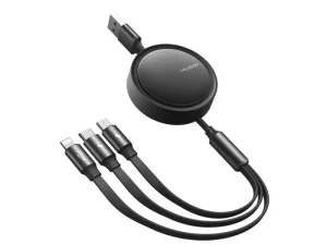 کابل قرقرهای فست شارژ سه سر مک دودو مدل CA-725 3in1 Retractable Charging Cable 1.2M