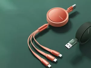 کابل قرقره‌ای فست شارژ سه سر مک دودو مدل CA-725 3in1 Retractable Charging Cable 1.2M