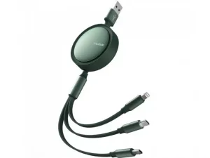 کابل قرقرهای فست شارژ سه سر مک دودو مدل CA-725 3in1 Retractable Charging Cable 1.2M