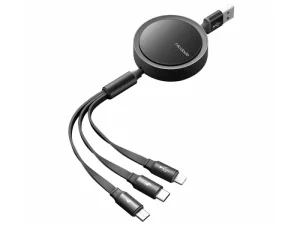 کابل قرقره‌ای فست شارژ سه سر مک دودو مدل CA-725 3in1 Retractable Charging Cable 1.2M