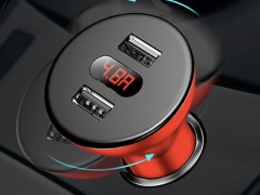 شارژر فندکی بیسوس مدل Shake-Head Digital Display