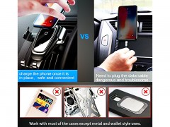 پایه نگهدارنده و شارژ وایرلس گوشی موبایل بیسوس مدل Metal Wireless Charger Gravity Car Mount