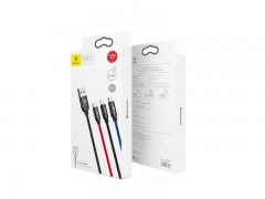 کابل تبدیل USB به لایتنینگ/MicroUSB/USB-C بیسوس مدل MVP 3-in-1 به طول 1.2 متر