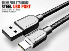 کابل فلزی تبدیل USB به USB-C الدینیو مدل LS62 بطول 1 متر