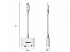 مبدل لایتنینگ به جک 3.5mm صدا و شارژر ارلدام مدل ET-OT16
