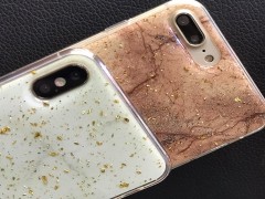 کاور ماربل با تکه های طلایی مناسب برای گوشی مدل آیفون  7-8 PLUS