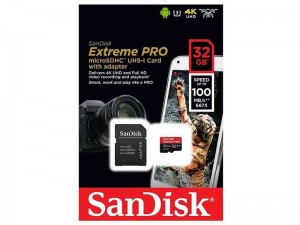 کارت حافظه microSDXC سن دیسک مدل Extreme Pro کلاسA1 استاندارد UHS-I U3 سرعت 100MBps 667X ظرفیت 32 گیگابایت