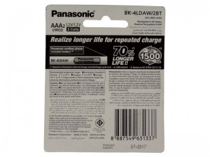 باتری نیم قلمی شارژی AAA تلفن بی سیم پاناسونیک مدل BK-4LDAW/2BT