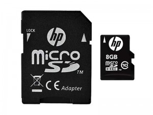 کارت حافظه microSDXC اچ پی کلاس 10 سرعت 90MBps 600X همراه با آداپتور SD ظرفیت 8 گیگابایت