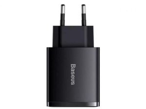 شارژر دیواری فست شارژ 30 وات بیسوس مدل Compact Quick Charger 2U+C EU CCXJ-E01