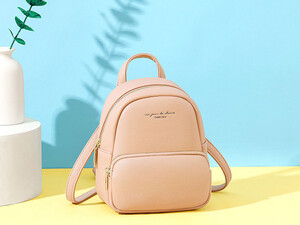 کوله پشتی دخترانه  تائومیک میک مدل D7089-E Faux Leather Lettering Mini Backpack