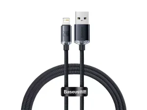 کابل فست شارژ لایتنینگ بیسوس مدل Crystal Shine Fast Data Cable CAJY0000101 به طول  2 متر و توان 20 وات