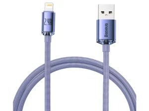 کابل فست شارژ لایتنینگ بیسوس مدل Crystal Shine Fast Data Cable CAJY0000101 به طول  2 متر و توان 20 وات