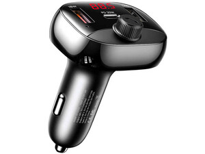 شارژر فندکی و گیرنده صوتی بلوتوثی یوسمز مدل US-CC143 50W 3 Ports Digital Display Wireless FM Car Charger