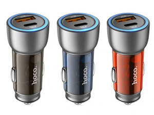 شارژر موبایل داخل خودرو تایپ سی و یو اس بی هوکو hoco NZ8 Sprinter car charger
