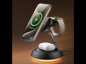 شارژر وایرلس رومیزی 3 کاره 15 وات مک دودو Mcdodo 15W Night Light Magnetic Wireless Charging Station CH-495