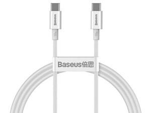 کابل سوپر فست شارژ دوسر تایپ‌سی 100 وات یک متری بیسوس Baseus Double type C charging cable 100W CATYS-B01
