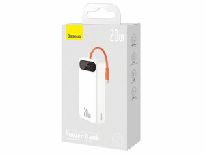 پاوربانک شارژر سریع 20000 تایپ سی و یو اس بی همراه با کابل لایتنینگ بیسوس Baseus Power Bank 20W PPLK000002