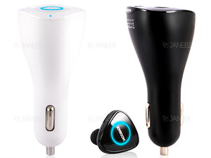 شارژر فندکی فست شارژ ماشین و هندزفری بلوتوثی جویروم JR-T600