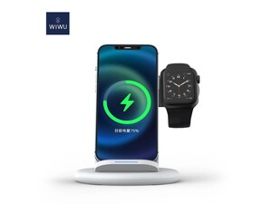 شارژر وایرلس و استند رومیزی سه کاره آیفون 15 وات ویوو WIWU POWER AIR 18W 3 IN 1 WIRELESS CHARGER PA18W3IN1WC