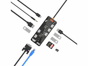 هاب تایپ سی 11 پورت ویوو WiWU New Cyber Multifunctional 11-in-1 Type C Hub Docking Stattion CB011