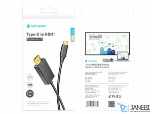کابل مبدل تایپ سی به اچ دی ام آی راک RockSpace USB-C To HDMI Cable 1.8m