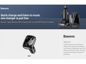 شارژر فندکی و پخش کننده بلوتوث بیسوس مدل S13 T-Type Wireless MP3 Charger با قابلیت مکالمه