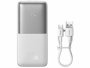 پاور بانک شارژ سریع 22.5 وات به همراه 30 سانتی‌متری بیسوس Baseus Bipow Pro Digital Display Power Bank 20000mAh PPBD030001