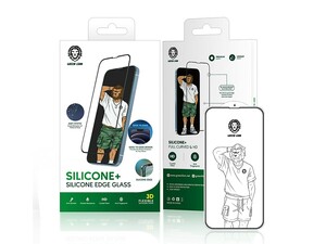 محافظ صفحه نمایش شیشه ای آیفون 13 و 13 پرو گرین Green iphone 13/13 Pro 3D Silicone+ Edge Glass