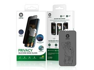 محافظ صفحه نمایش شیشه ای حریم شخصی آیفون 13 و 13 پرو گرین Green iPhone 13/13 Pro 3D Privacy Silicone Edge Glass