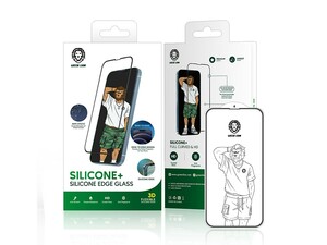 محافظ صفحه نمایش شیشه ای آیفون 12 و 12 پرو گرین Green iphone 12/12 Pro 3D Silicone+ Edge Glass