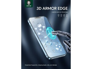 محافظ صفحه نمایش شیشه ای آیفون 13 و 13 پرو گرین Green iphone 13/13 Pro 3D Armor Edge Glass