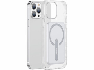 کاور محافظ مگنتی آیفون 13 پرو بیسوس Baseus ARCX000102 Magnetic Phone Case with a Bracket For iP13 Pro 6.1inch 2021 Transparent