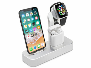 پایه شارژ اپل واچ، آیفون و ایرپاد Coteetci 3 in 1 Aluminum Desktop Charging Station