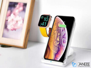 پایه شارژ اپل واچ و آیفون Coteetci WS-18 Wireless 3in1 Charging Base