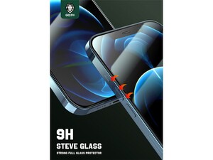 محافظ صفحه نمایش شیشه ای آیفون 12 پرو مکس گرین Green iPhone 12 Pro Max 9H Steve Glass Strong Full Screen Protector