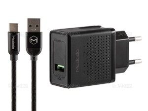 شارژر دیواری سریع وکابل شارژ مک دودو Mcdodo CH-580 VOOC Travel Charger Set
