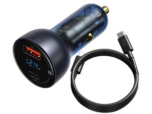 شارژر فندکی فست شارژ ماشین تایپ سی طرح شفاف بیسوس TZCCKX-0G
