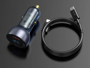 شارژر فندکی فست شارژ ماشین تایپ سی طرح شفاف بیسوس TZCCKX-0G