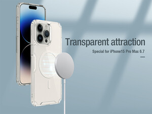 قاب محافظ ژله ای مگنتی آیفون 15 پرومکس نیلکین Nillkin Apple iPhone 15 Pro max Nature TPU Pro Magnetic Case