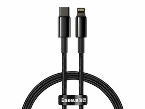 کابل شارژ سریع تایپ سی به لایتنینگ بیسوس Baseus Tungsten Gold Type-C to iP 1m 20W