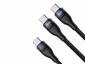 کابل دوکاره دوسر تایپ سی فست شارژ بیسوس Flash Series One-for-two Fast Charging Data Cable 1.5m CA1T2-C01