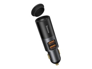 شارژر فندکی فست شارژ ماشین 60 وات دو پورت بیسوس CCBT-D0