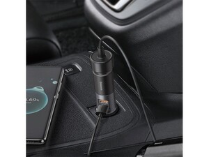 شارژر فندکی فست شارژ ماشین 60 وات دو پورت بیسوس CCBT-D0
