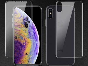 محافظ صفحه نمایش جلو و پشت گوشی بوف مدل Hydrogel مناسب برای گوشی موبایل آیفون XS Max
