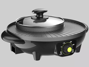 اجاق برقی به همراه دیگ درب شیشه ای با ظرفیت 1.6 لیتر  LIVEN Electric Grill Hot Pot with Glass Lid SK-J3201