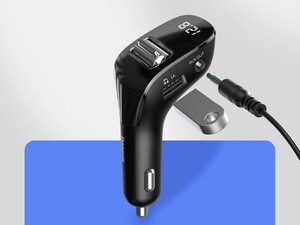 شارژر فندکی فست شارژ ماشین و گیرنده بلوتوثی بیسوس F40